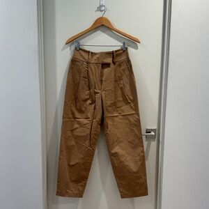 Exquise from Anthropologie Brown Pleated Cropped Casual Pants